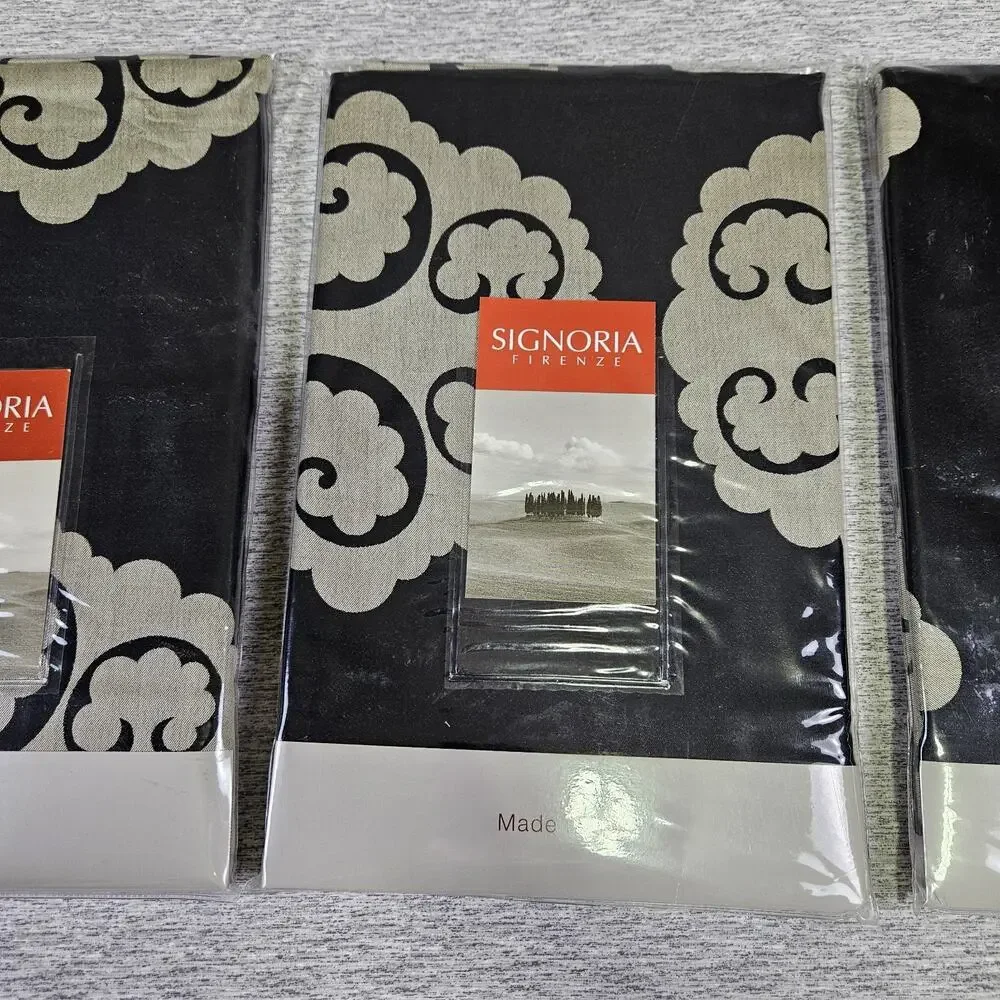 $475 Signoria Firenze Italian Luxury Pillow Sham Set Black Euro Standard Bolero